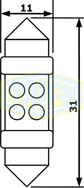 BULB FESTOON 12V SV8.5 11x31 Image